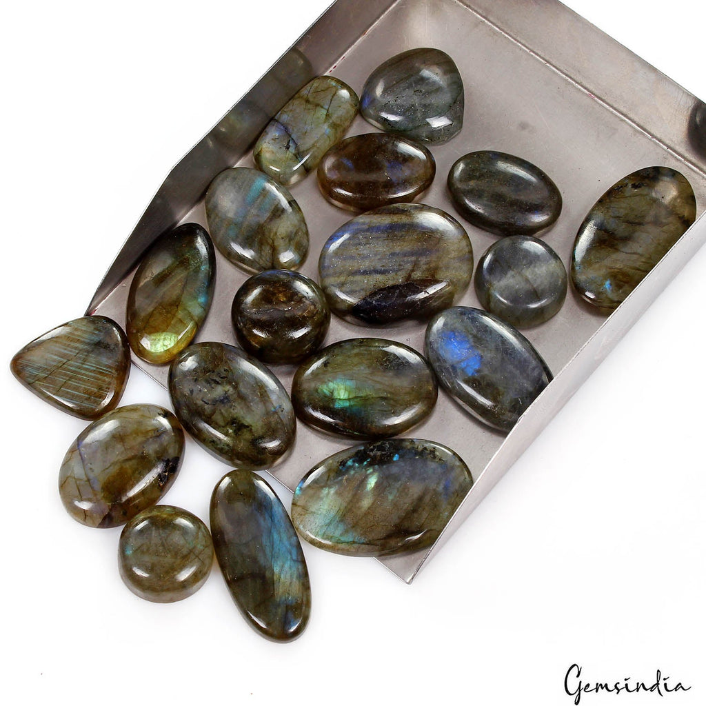 580 Ct Natural Multi Flash Labradorite Loose Cabochon Mix Gemstone Wholesale Lot