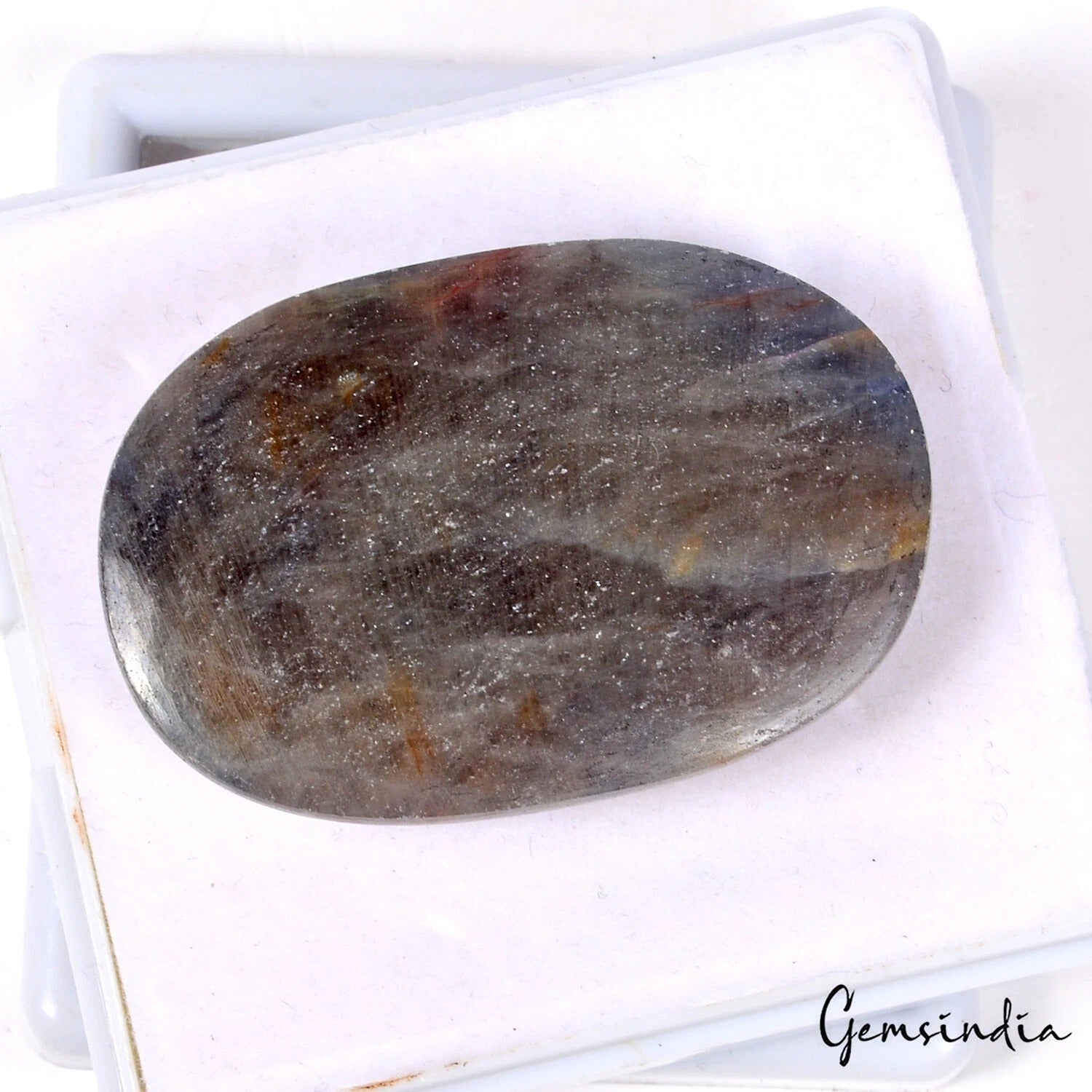 230.00 Ct Natural Grey Blue Sapphire Oval Cab Loose Certified Gems For Pendant