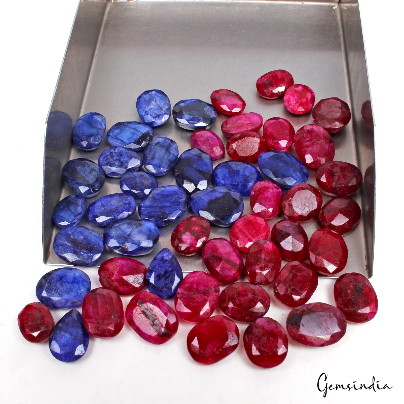 Beryl Lot, Loose Gemstone, Color Enhanced, Blue — 51 Pieces, 11mm to 16mm, 290 Ct