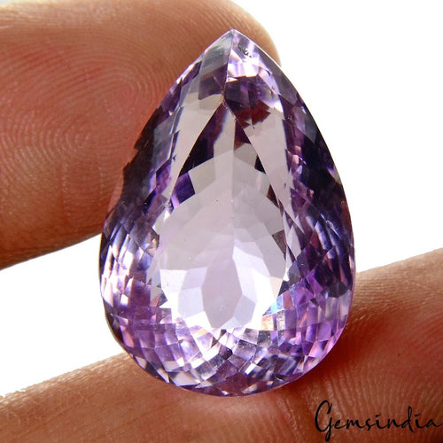 Amethyst Loose Gemstone, Pear Faceted, Purple — 24x17x15mm, 37.70 Ct