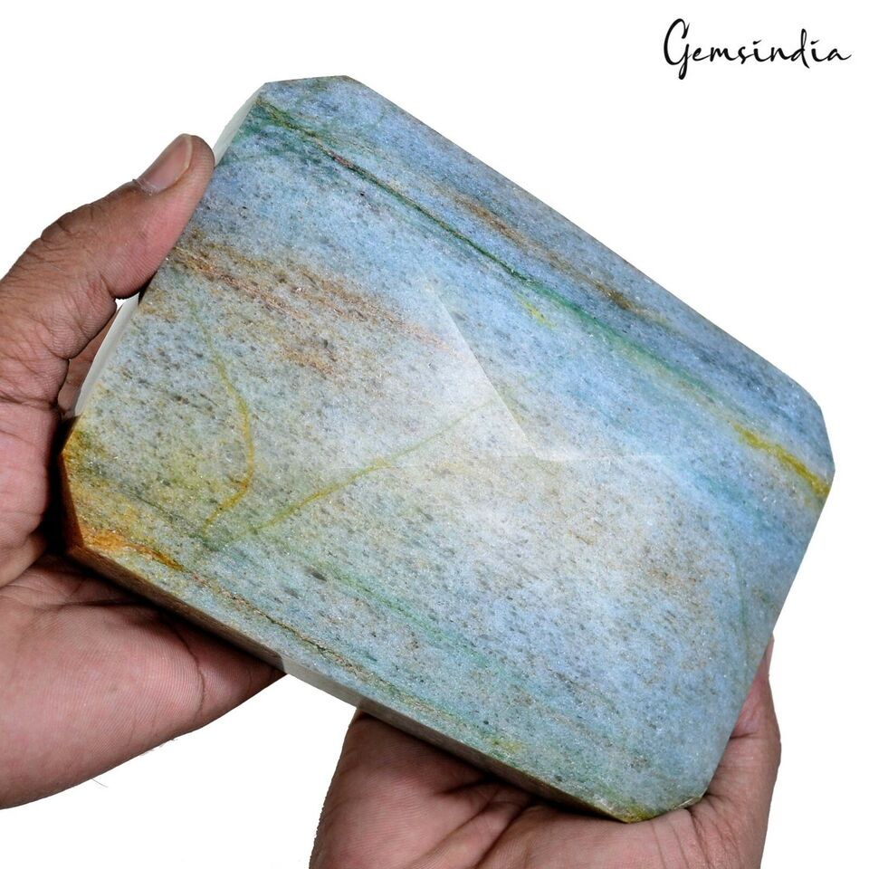9600 Ct Natural Green Blue Aventurine Octagon Cut Huge Loose Untreated Gemstone