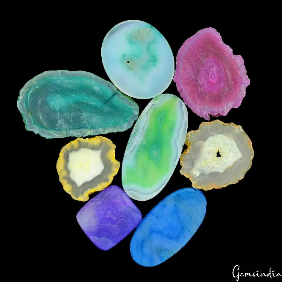 Natural Designer Slice Onyx Druzy Agate Cabochon Huge Gems 1330 Ct Lot 41-93mm