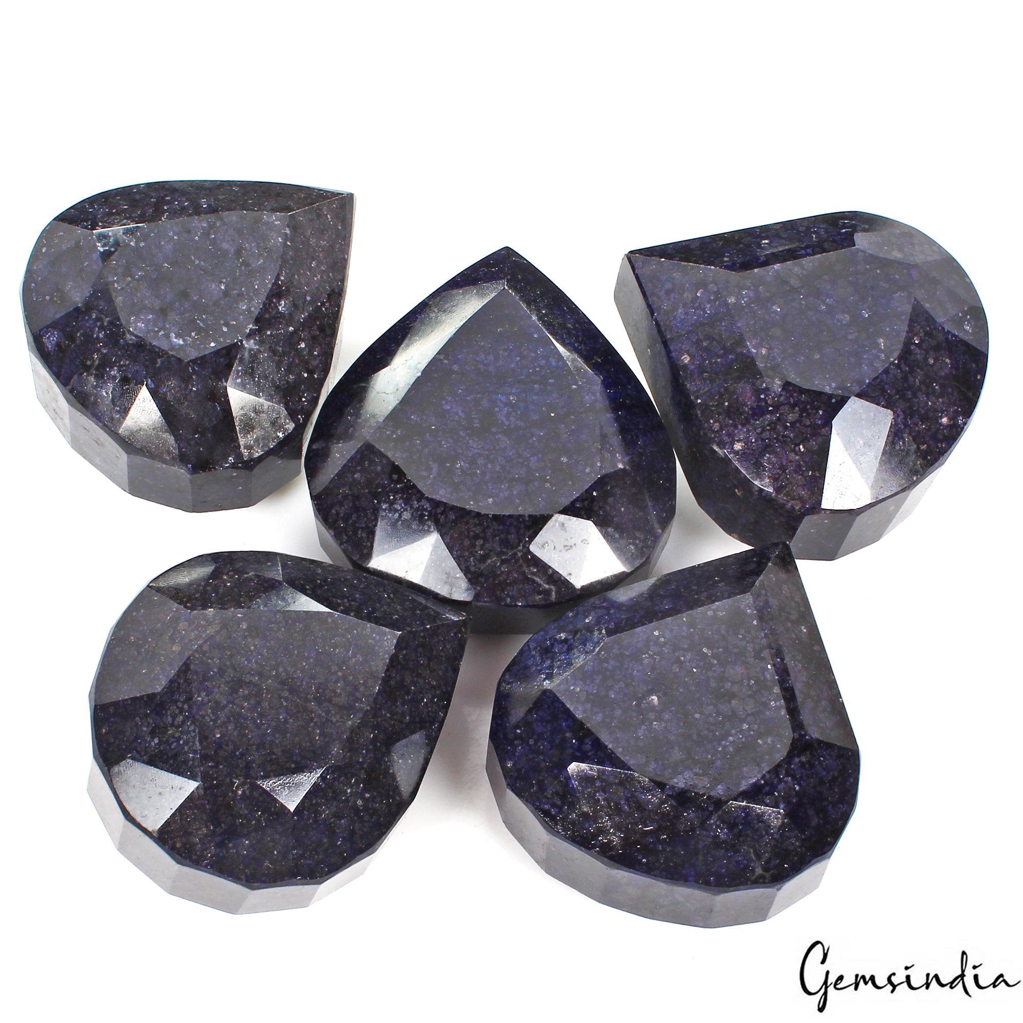 5 Pcs/2.25 Kilo Top Blue Sapphire Huge Pear Cut Loose Wholesale Display Gemstone