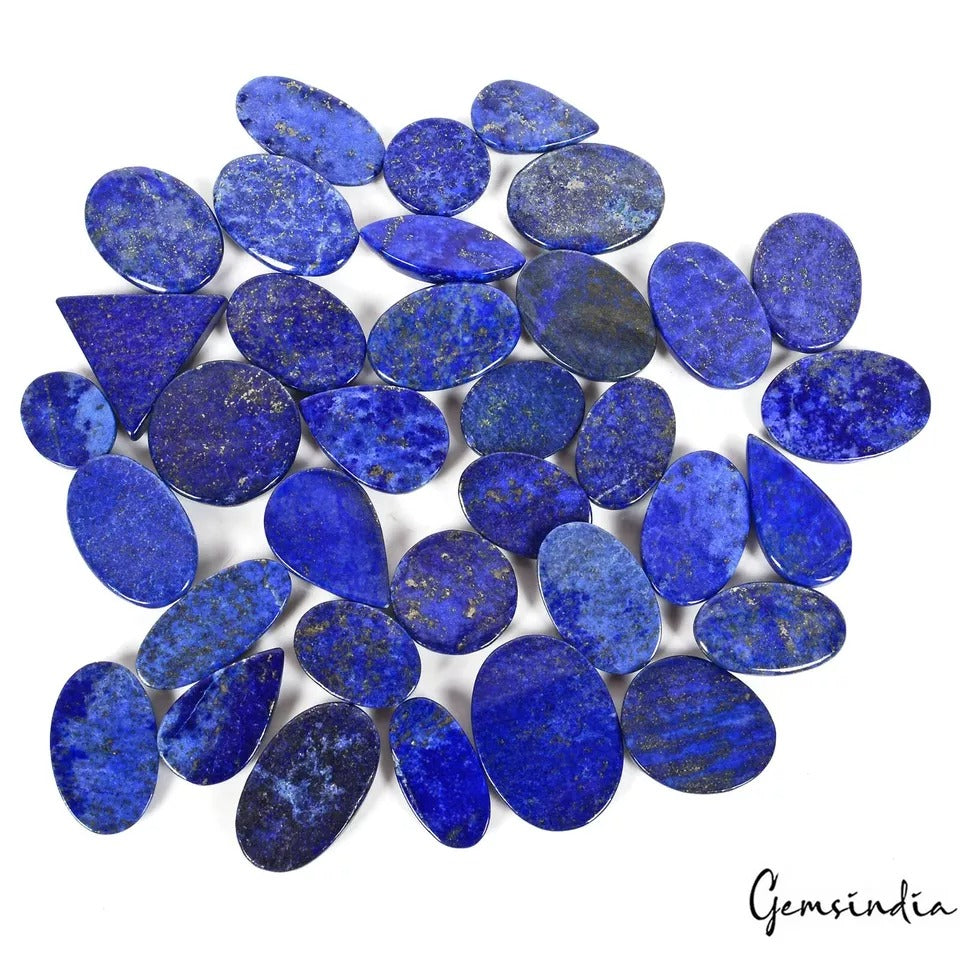 Pyrite Lot, Cabochon, Blue — 35 Pieces, 20mm, 1140 Ct, Afghanistan