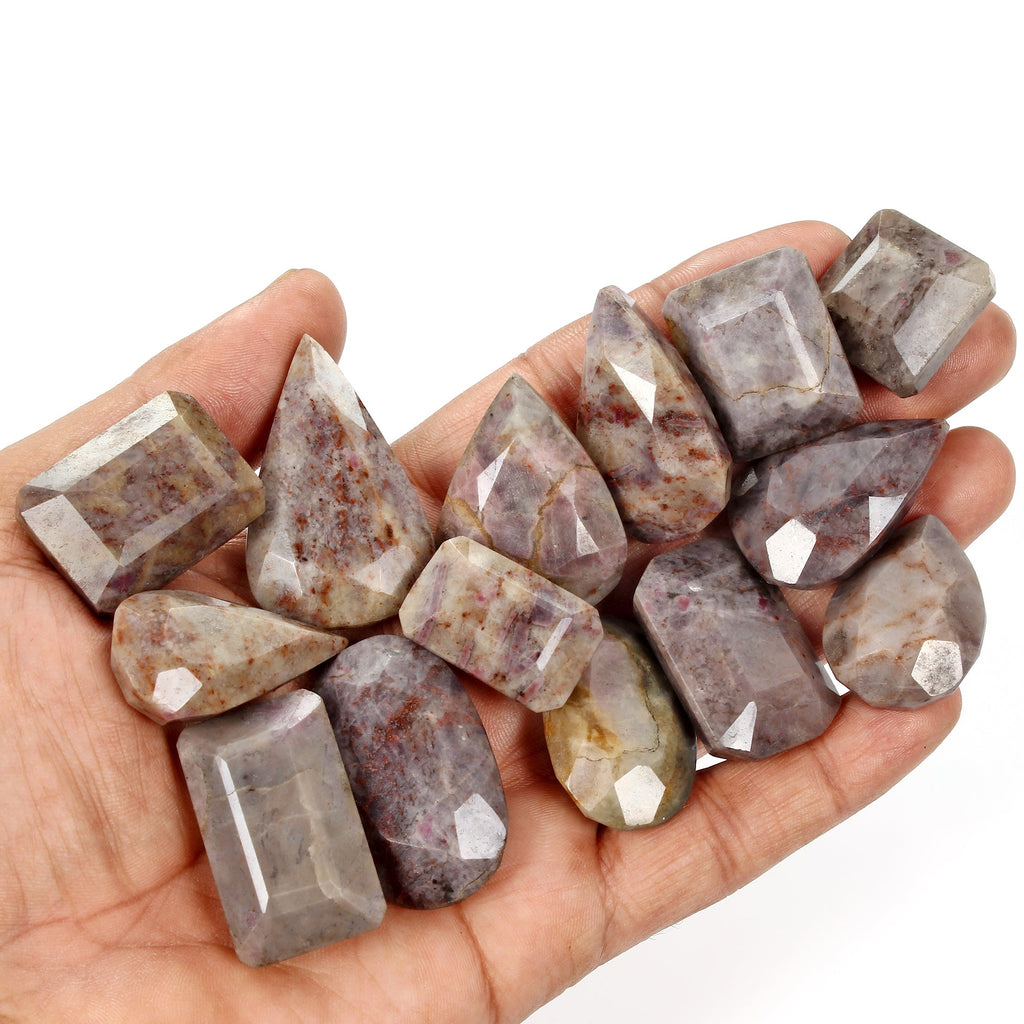 1200 Ct/14 Pc Natural Untreated Ruby in Crystal Matrix Mix Cut Wholesale Gem Lot