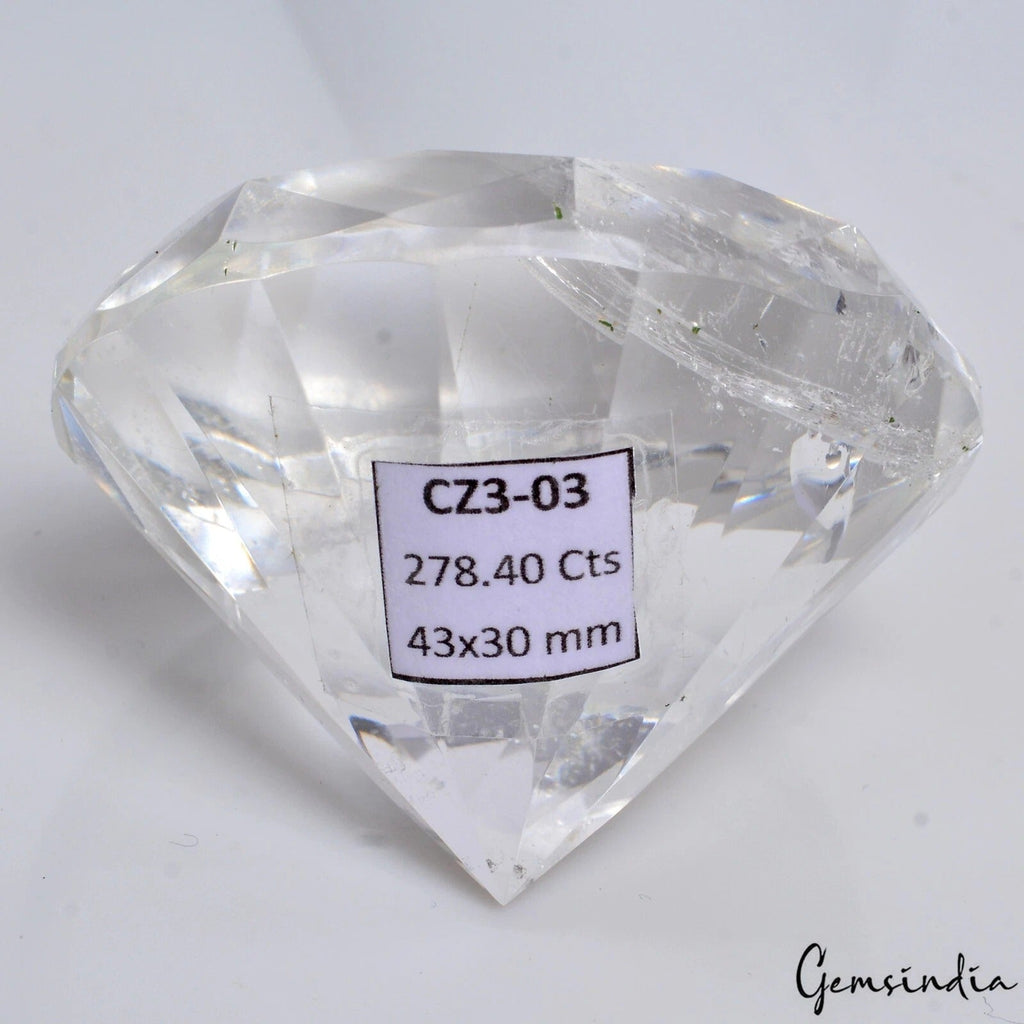 278.40 Cts Natural Diamond Cut White Quartz Crystal Mineral Loose Untreated Gem