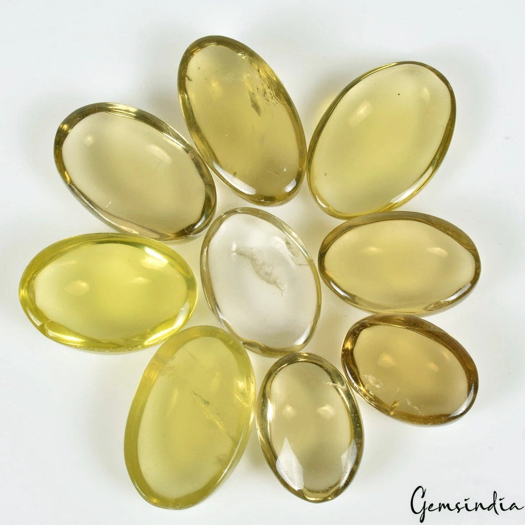 330 Ct Natural Lemon Quartz Citrine 21-29mm Oval Cabochon Loose Untreated Gems