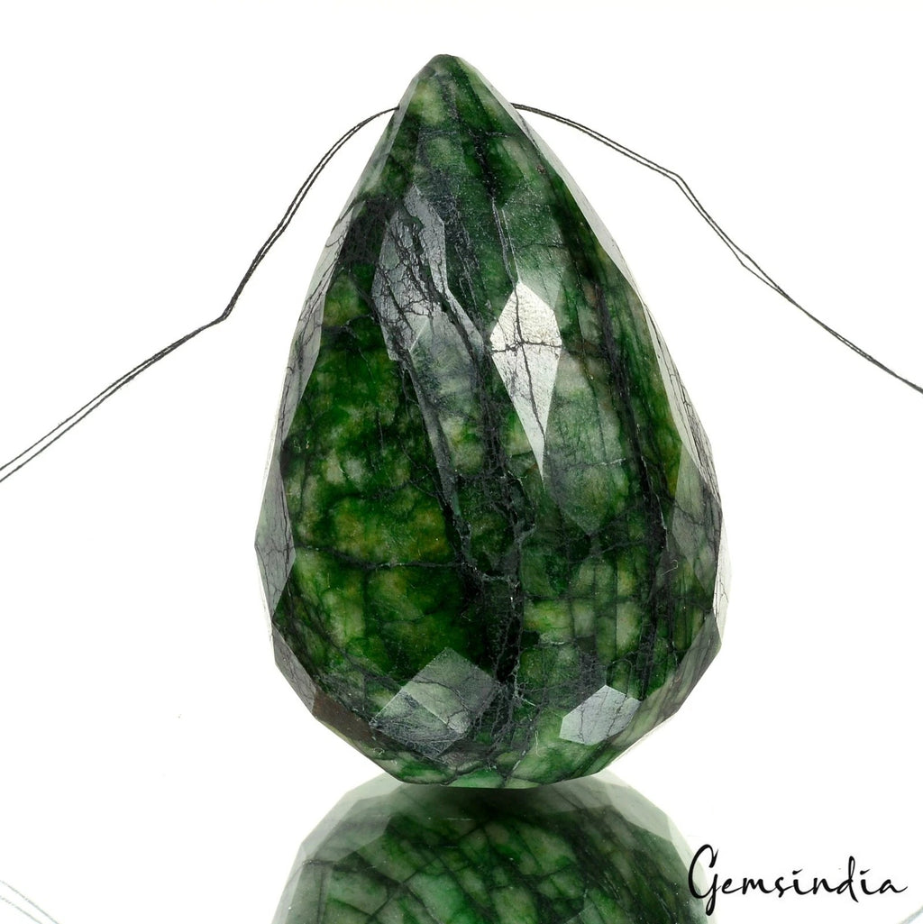 Emerald Beaded Strand, Color Enhanced, Green — 63mm, 600 Ct, Brazil