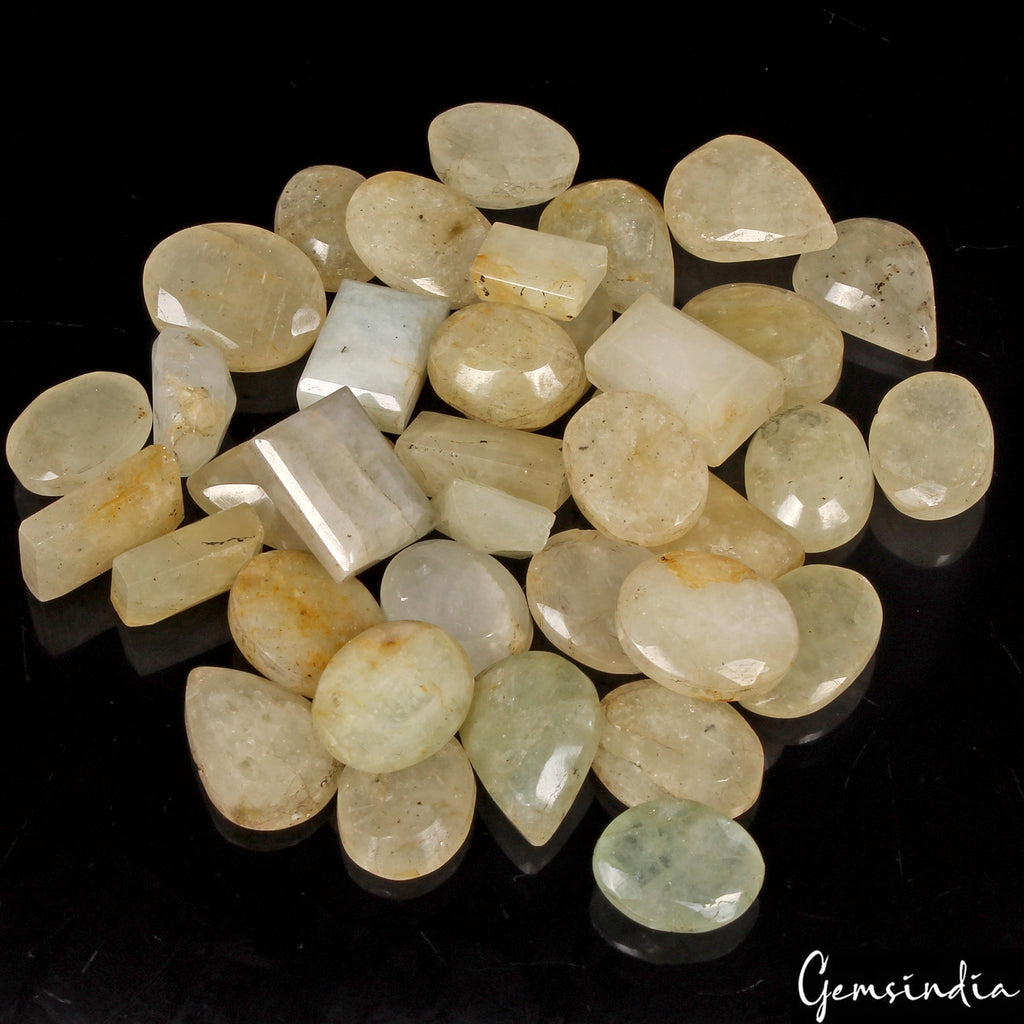37 Pc Natural Yellow Beryl Aquamarine Mix Cut Loose Untreated Gemstones~ 570 Ct
