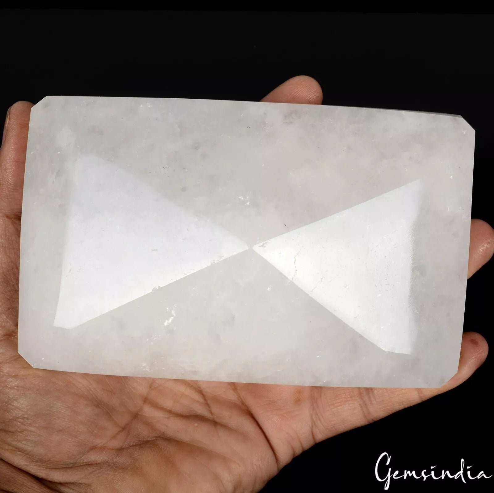 870 Gram 100%Natural HUGE White Quartz Octagon Cut Gemstone Brazil Perfect Shape