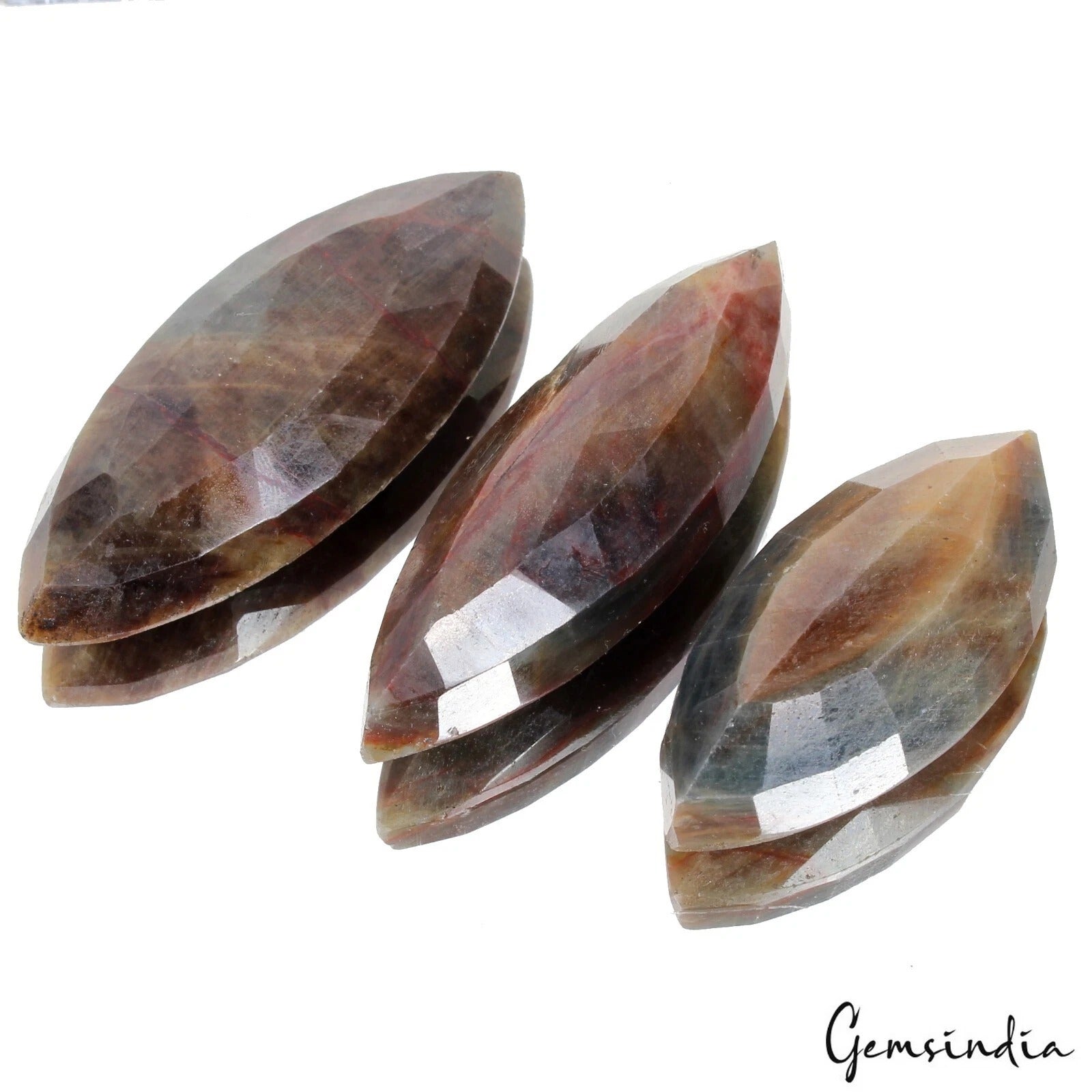 830 Cts/3 Pcs Natural Untreated Brown Sapphire Marquise Cut Loose Wholesale Gems