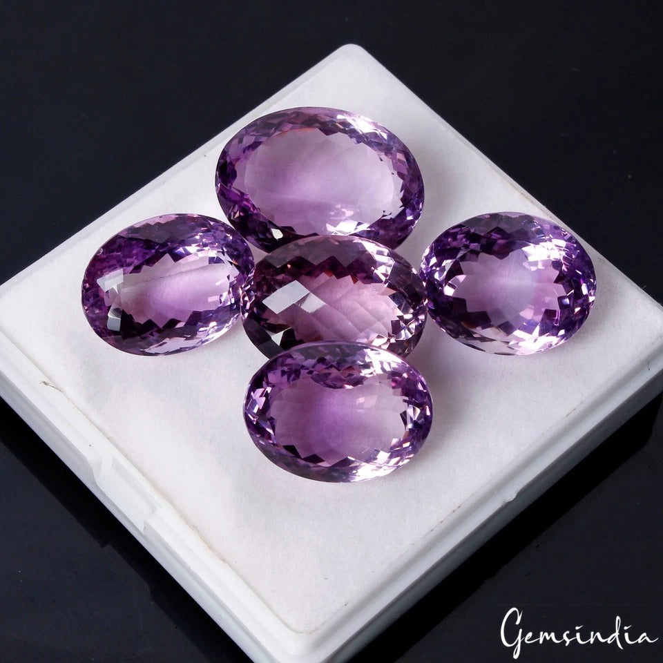 138.60 Cts Natural Untreated Brazilian Purple Amethyst Oval Cut Loose AAA Gems