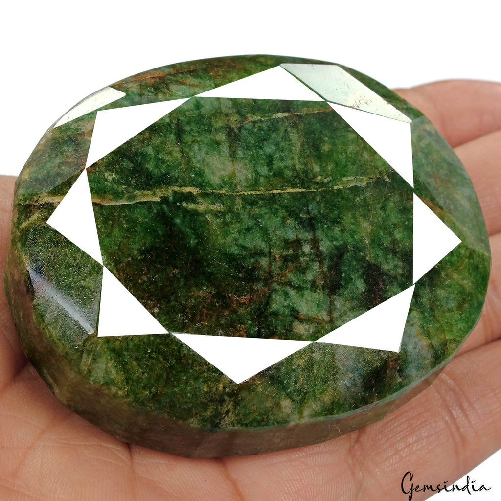 1100 Ct Natural Colombian Green Emerald Oval Faceted Cut Earth Mined Loose Gems