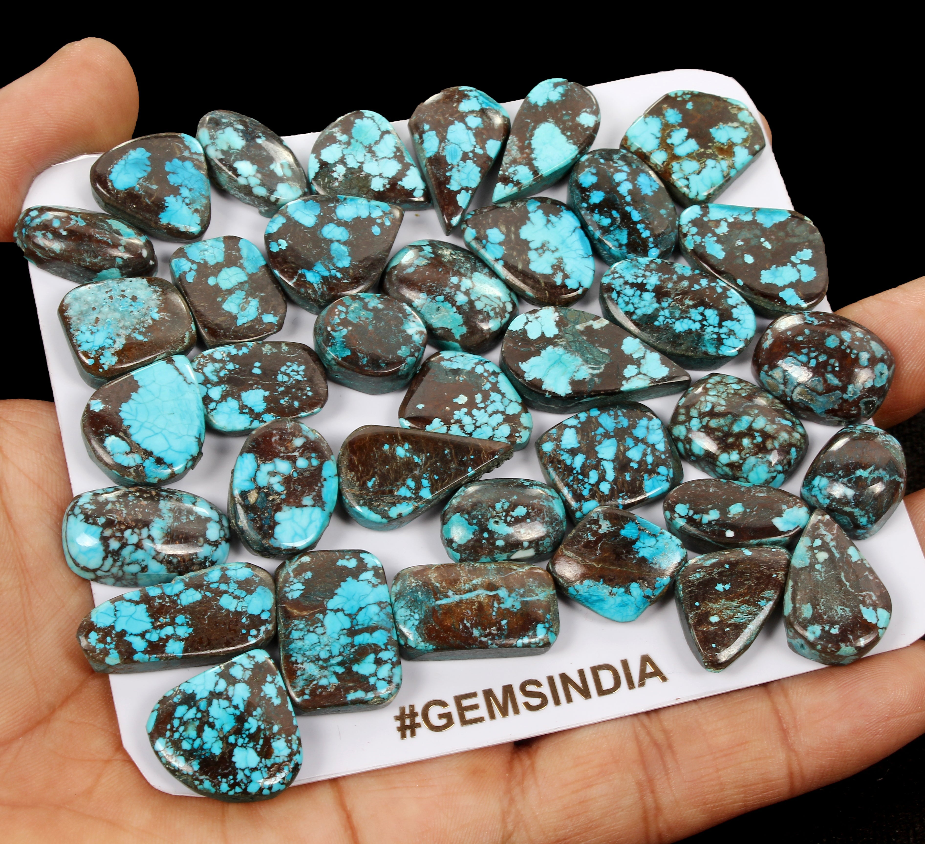 430 Ct Natural USA Blue Green Turquoise Mix Cab Loose Wholesale Gems For Jewelry