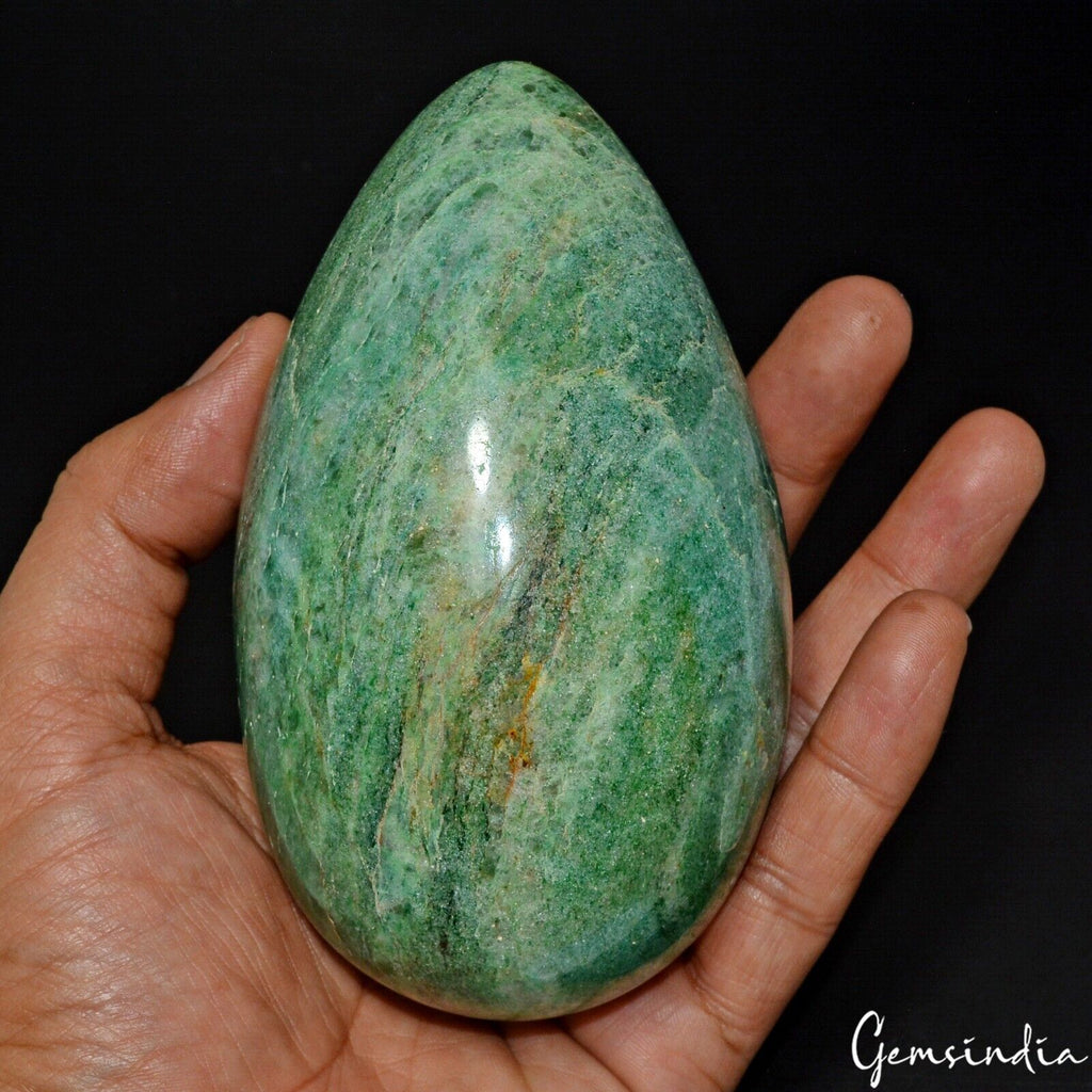 4040 Ct/4.7" Natural Green Aventurine Crystal Healing Mineral Egg Shape Gemstone