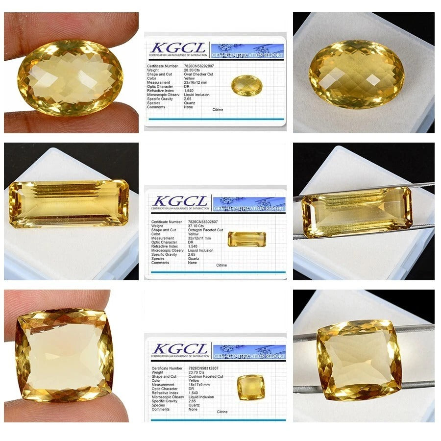 Citrine Lot, Loose Gemstone, Mix Faceted, Untreated — 3 Pieces, 18mm, 89.10 Ct, Brazil