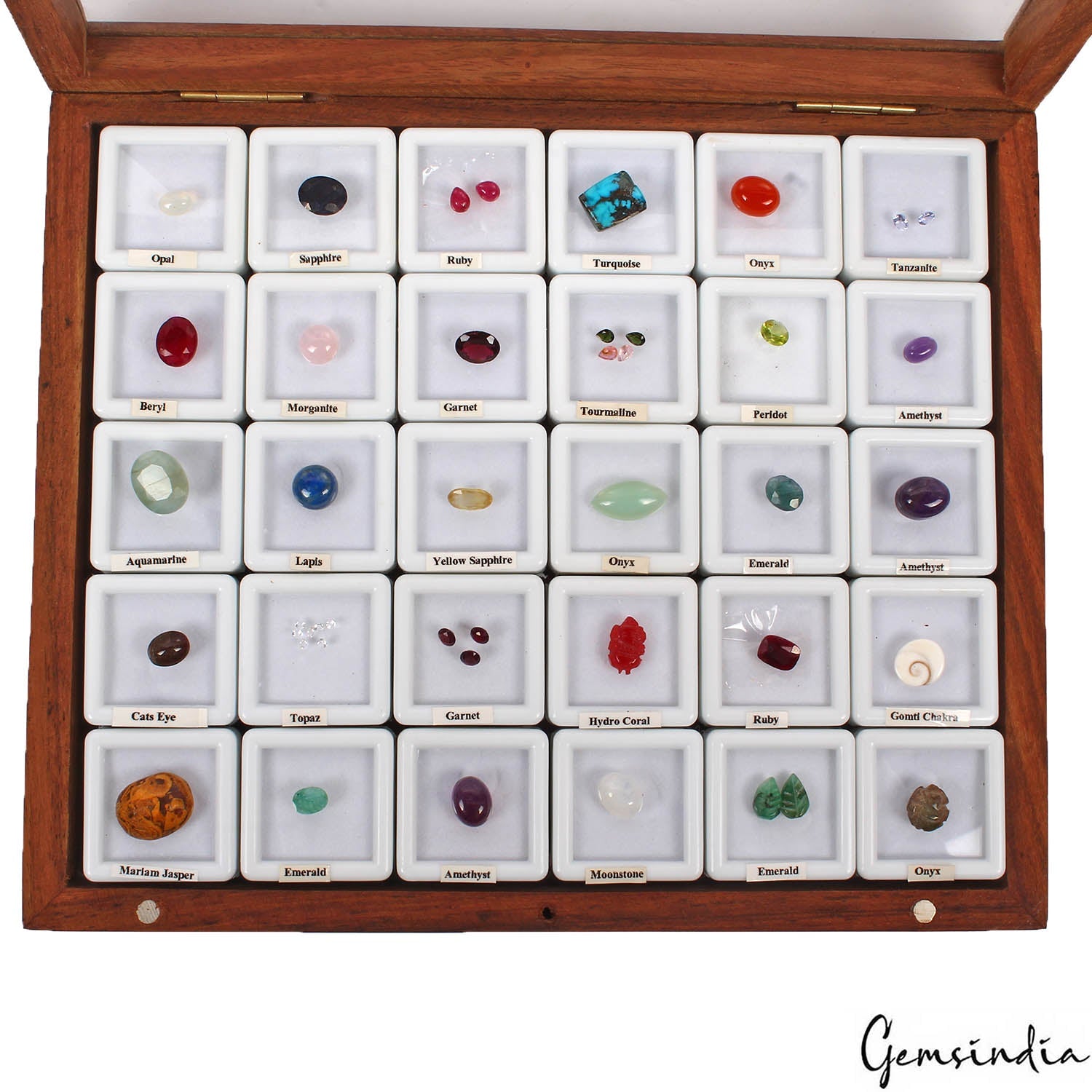 44 Pcs~ Estate Genuine Loose Multi Gemstones Collection Lot in Handmade Wood Box