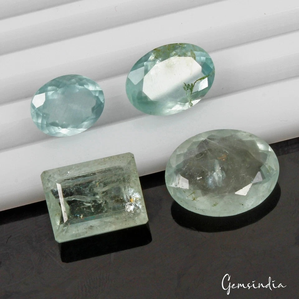 33.40 Ct Natural Untreated Blue Green Aquamarine Mix Cut Loose Gems For Jewelry