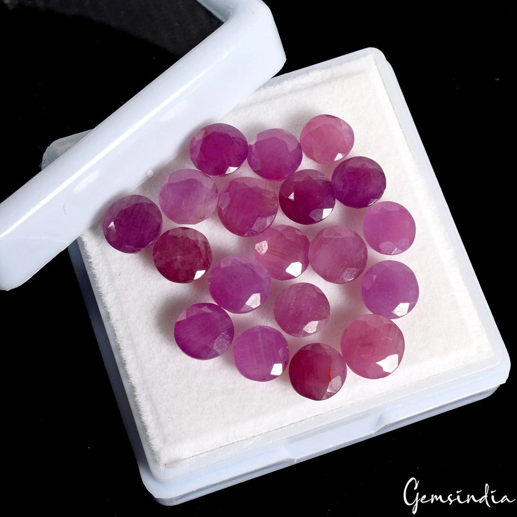 26.50 Cts Natural Pink Ruby 6mm Each Mozambique Round Cut Gemstones ~ 19 Pcs Lot