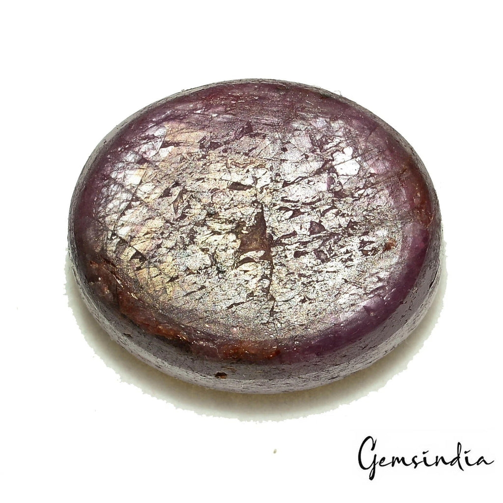 Certified 51.60 Cts Natural Purple Hue Star Ruby Oval Cab Loose Gems For Pendant