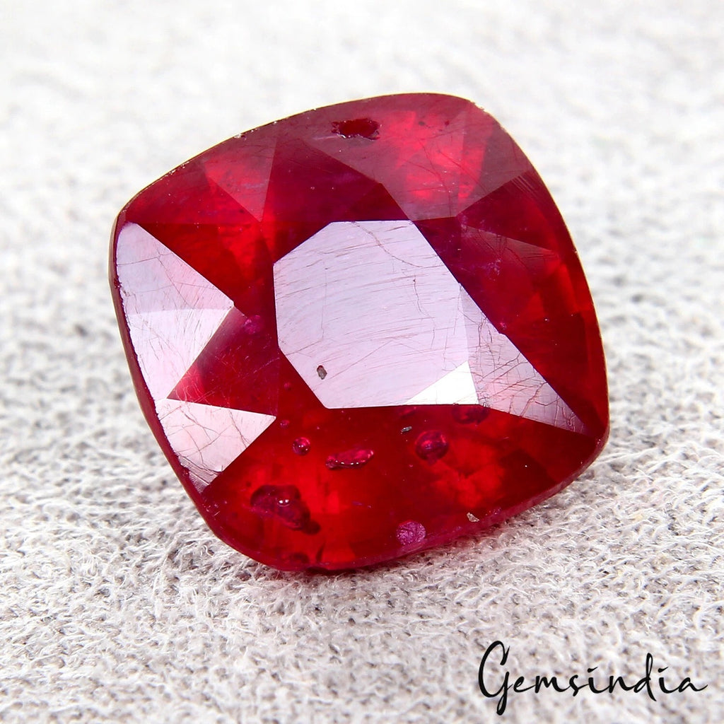 Ruby Loose Gemstone, Heated, Red — 11x11x7 mm, 10.80 Ct, Mozambique
