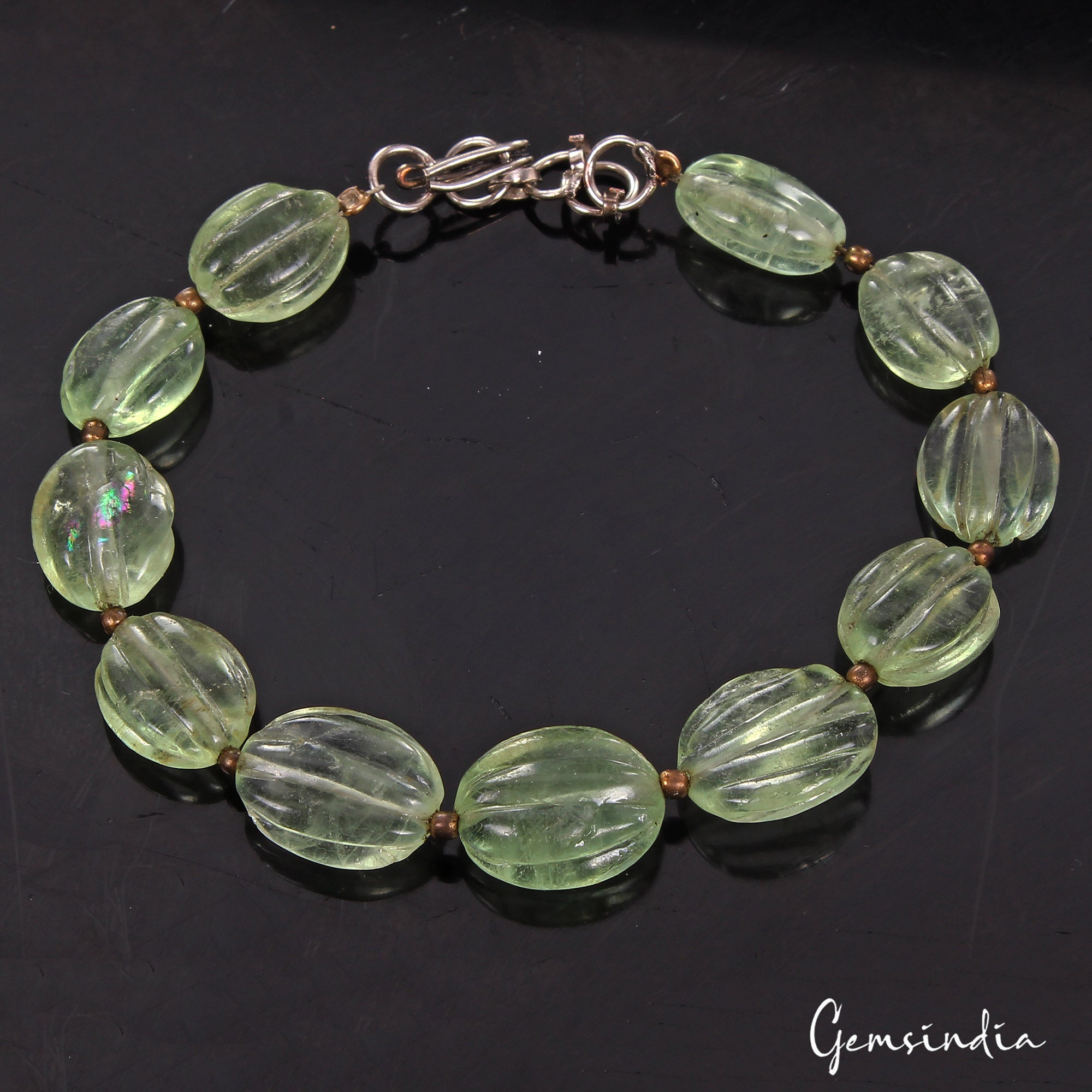 Fluorite Bracelet, Untreated — 12mm to 15mm, 87.60 Ct