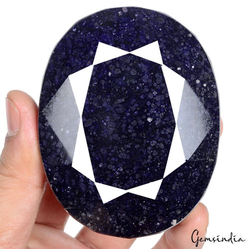 African Blue Sapphire Loose Gemstone, Color Enhanced — 84x63x38mm, 2280 Ct, Africa