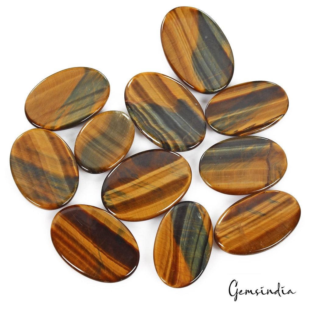 Tiger Eye Lot, Loose Gemstone, Untreated, Brown — 11 Pieces, 30mm to 43mm, 570 Ct, Madagascar