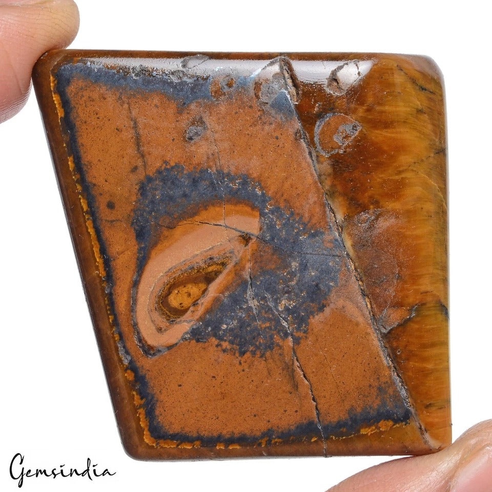 Tiger Eye Cabochon, Untreated, Brown — 48x47x17mm, 400 Ct, Madagascar