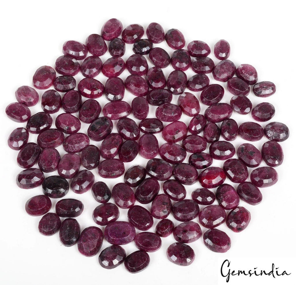 Certified 1500 Cts/105 Pcs Natural African Red Ruby Oval Loose Gems For Jewelry
