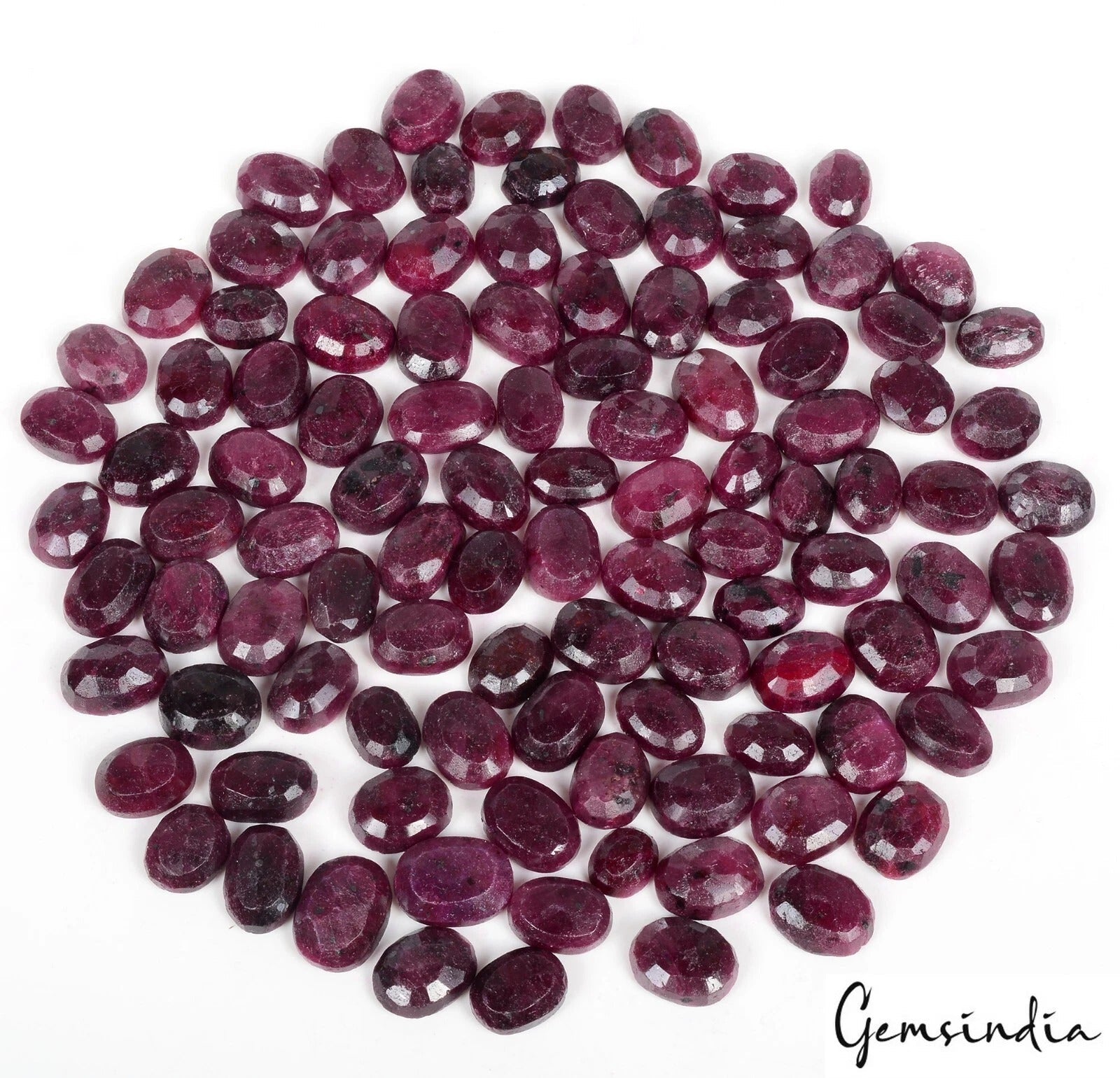 Certified 1500 Cts/105 Pcs Natural African Red Ruby Oval Loose Gems For Jewelry