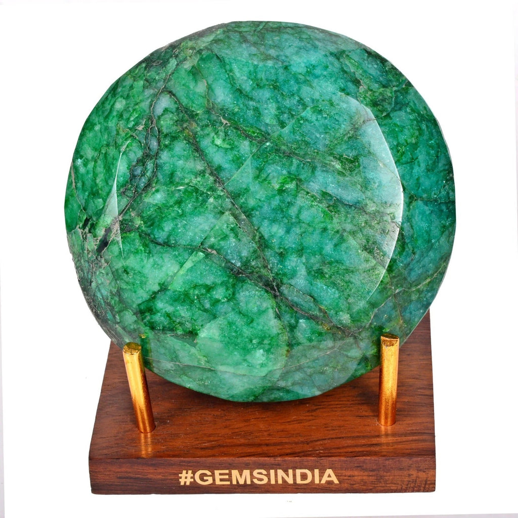 Museum Size 3000 Cts Natural Green Emerald Round Cut Loose Earth mined Gemstone