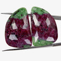 96 Ct Natural Bi Color Ruby in Zoisite Pair Fancy Checker Cut Gems For Earrings