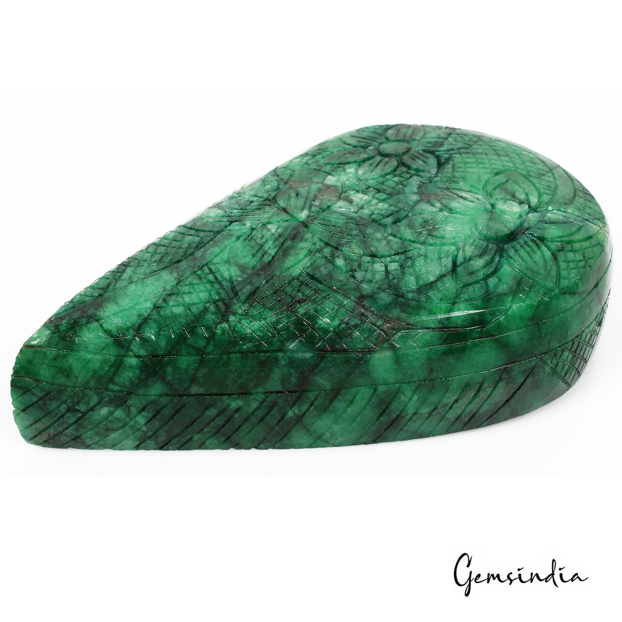 4040 Cts Natural Brazilian Green Emerald Pear Carving Masterpiece Huge Size Gem