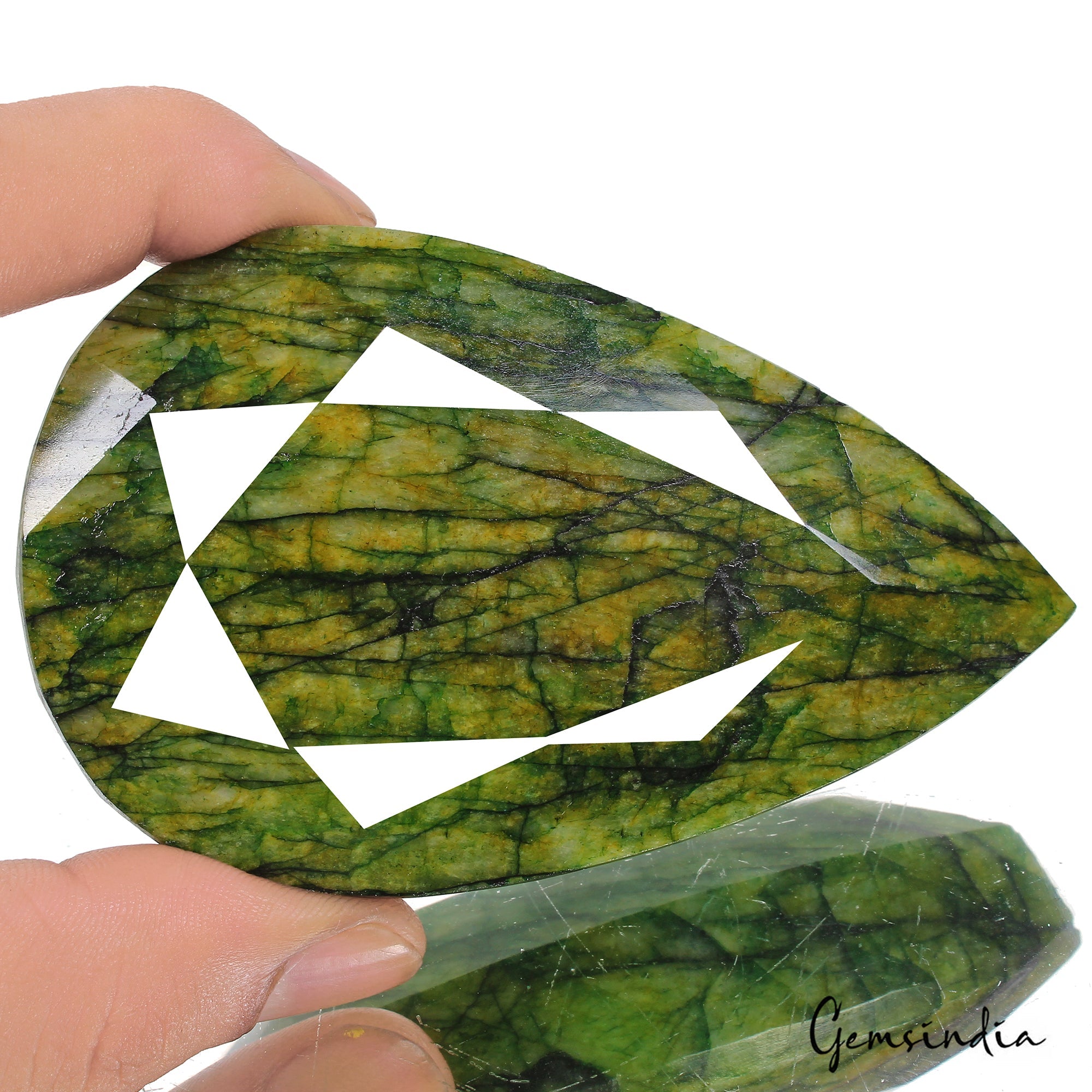 1480 Ct Natural Parrot Green Emerald Pear Faceted Earth Mined Huge Size Gemstone
