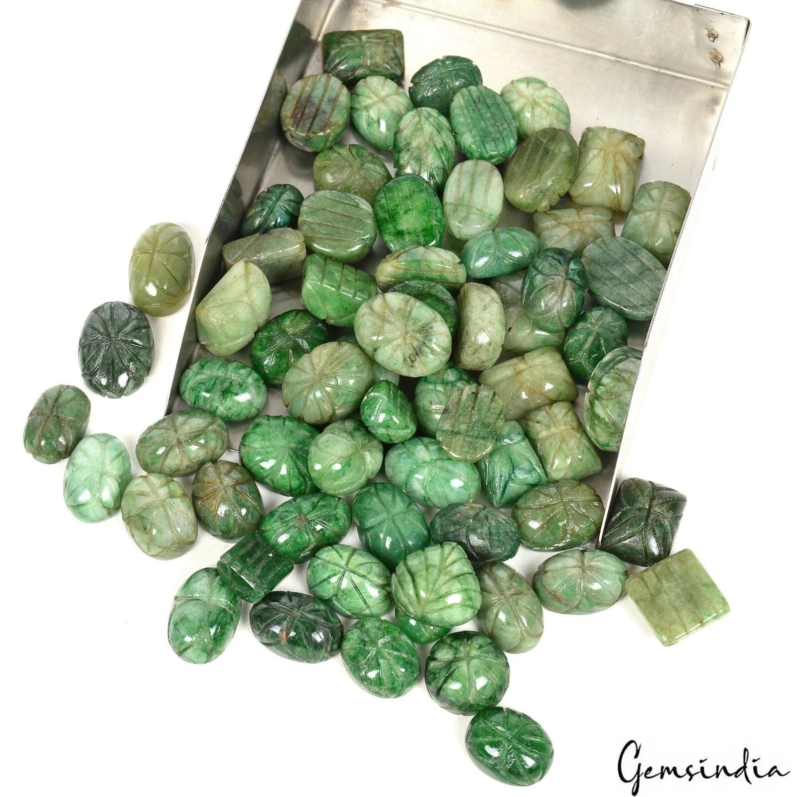 1000 Ct Natural Emerald Zambian Mix Shape Handmade Carving Loose Gemstones 66 Pc