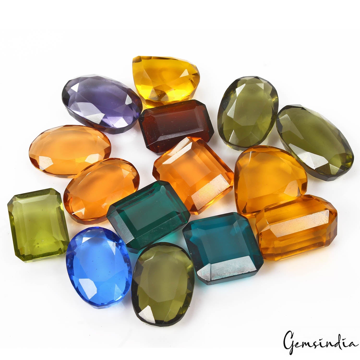 1300 Cts Hydro Multi Color Mix Cut Loose 28mm-39mm Gemstones for Jewelry ~15 Pcs