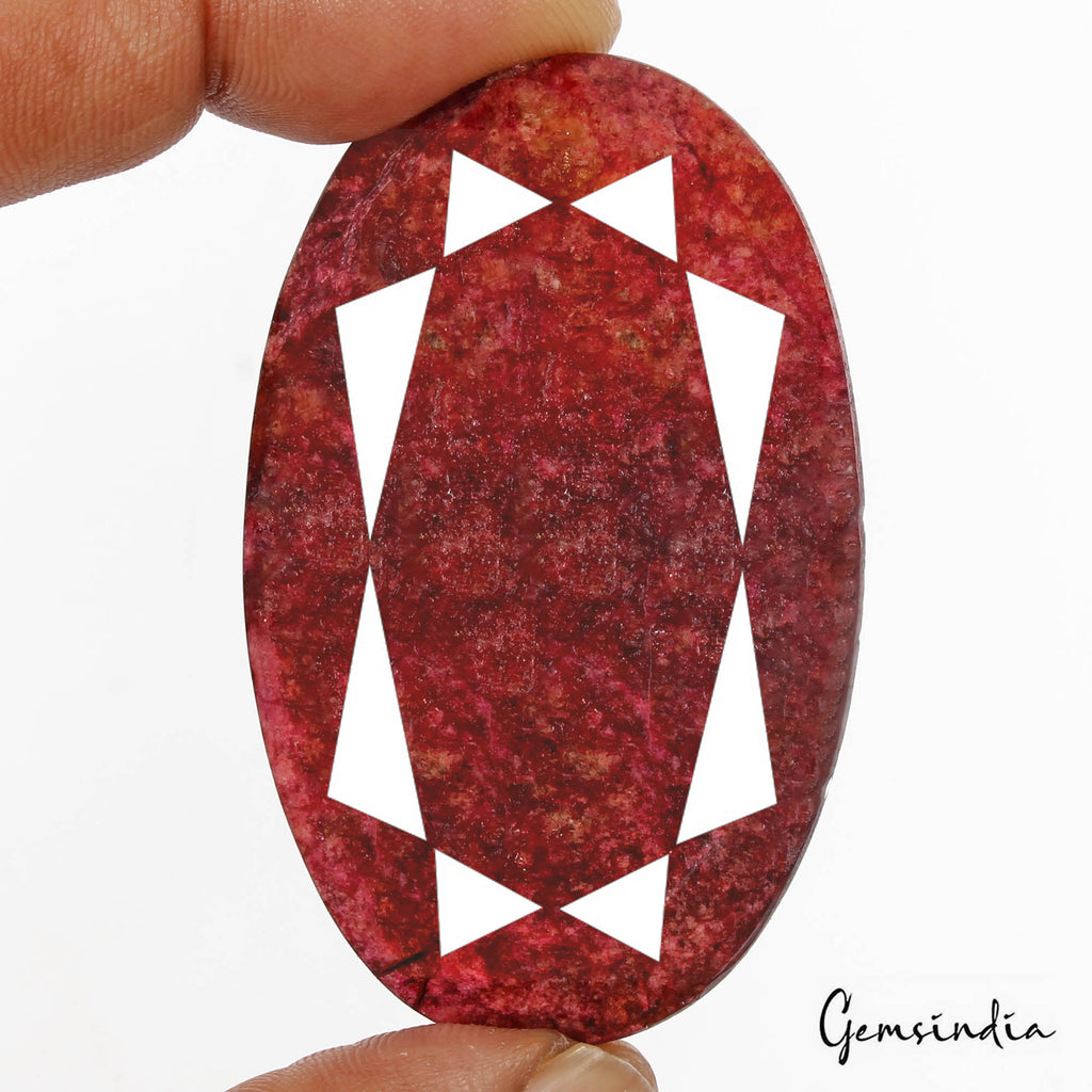 200 Ct Natural Red USA Beryl Bixbite Oval Faceted Cut Loose Earth Mined Huge Gem