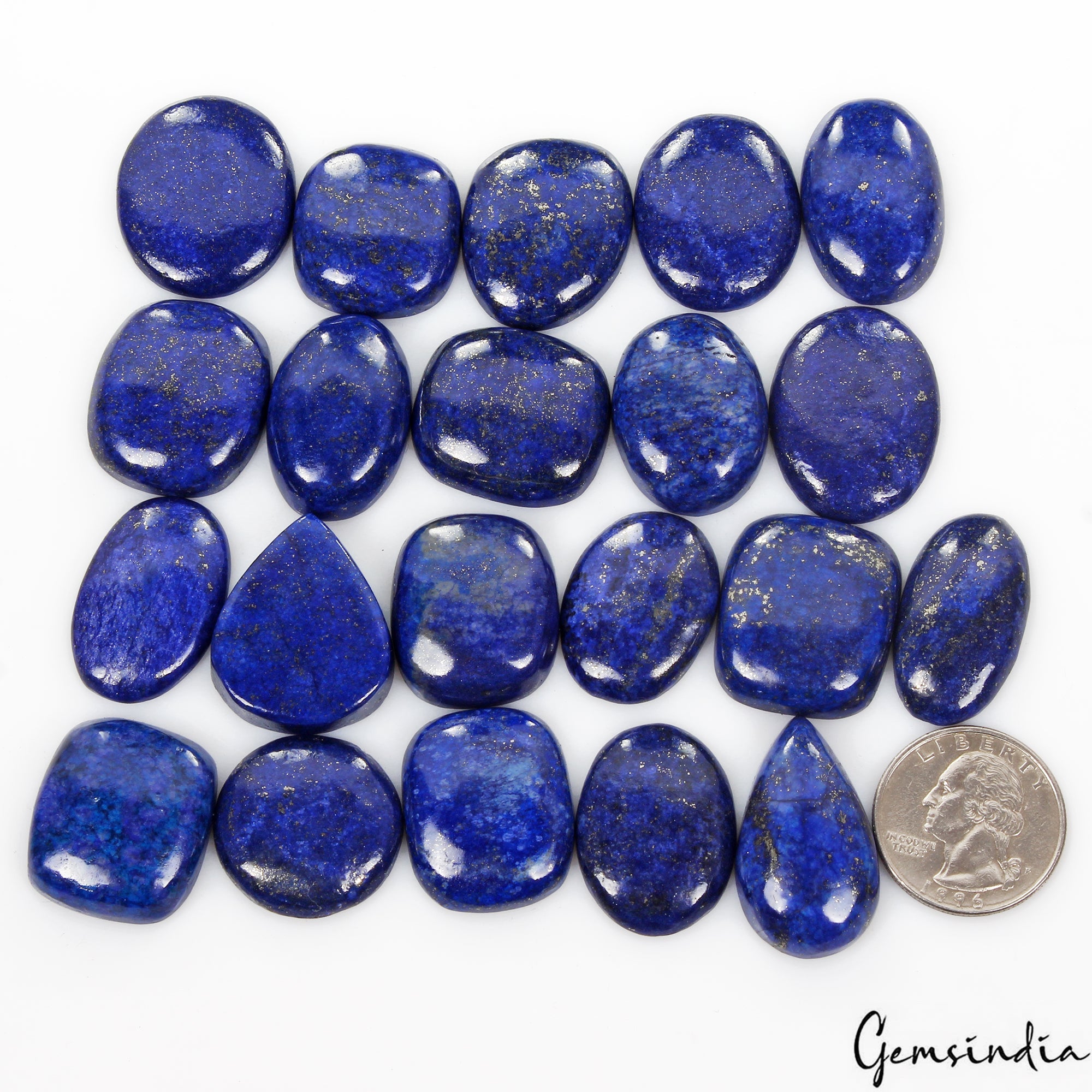 690 Cts/21 Pcs Natural Blue Lapis Lazuli Gold Flecks Mix Cab Wholesale Gemstones