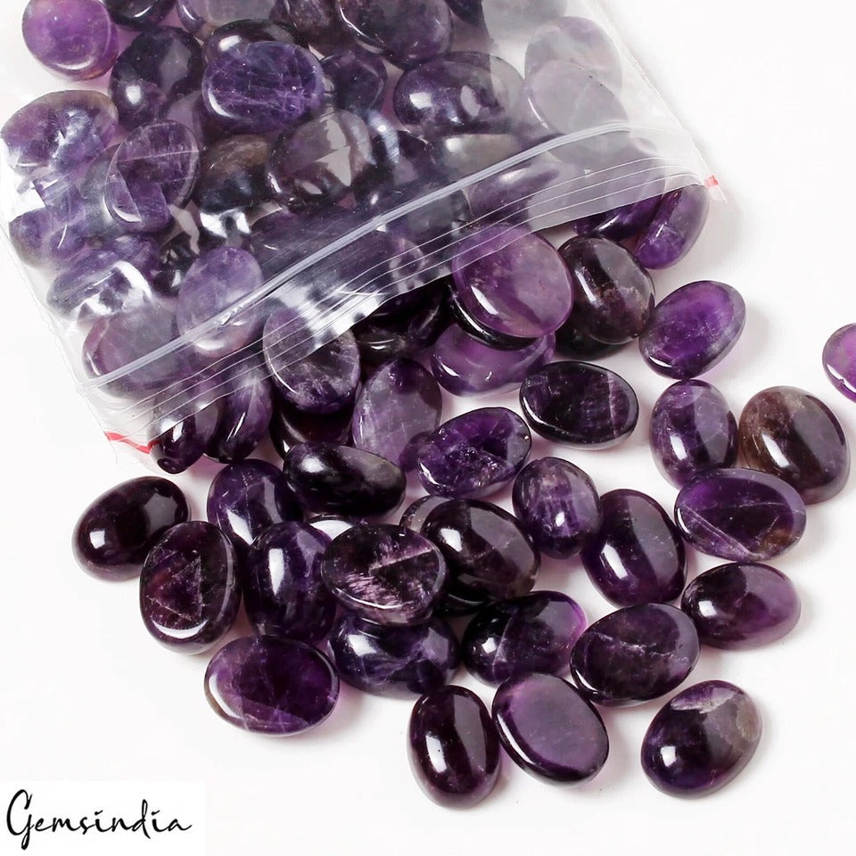 1100Ct Natural Dark Purple Amethyst Oval Cab Untreated Brazilian Loose Gemstones