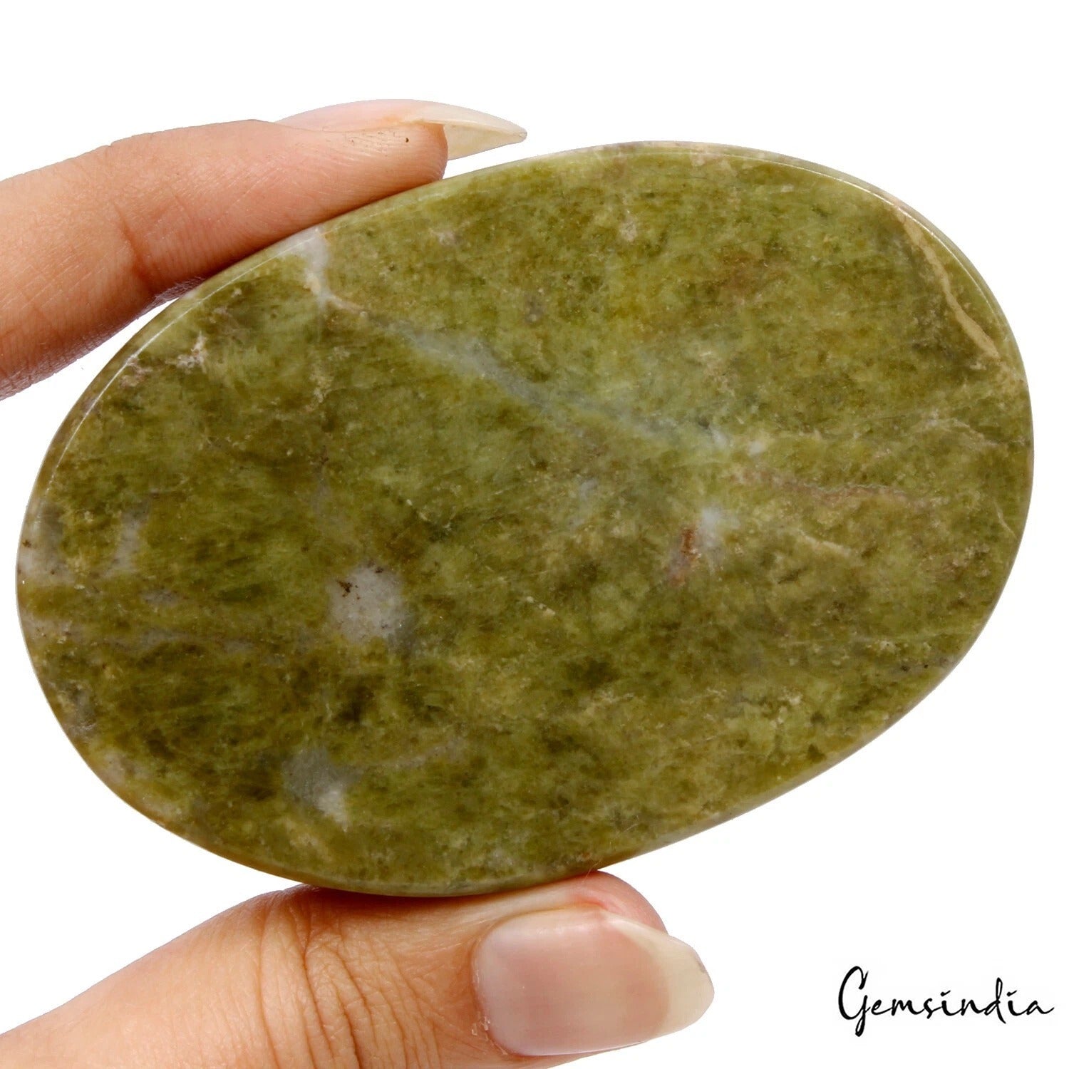 Vessonite Carving, Untreated, Green — 75x51x22 mm, 860 Ct, Madagascar
