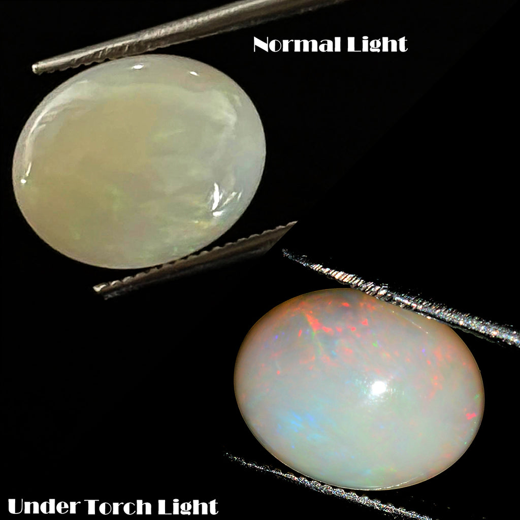Ethiopian Opal Cabochon, Oval Cabochon, Untreated — 11x9x5mm, 2.70 Ct, Ethiopia