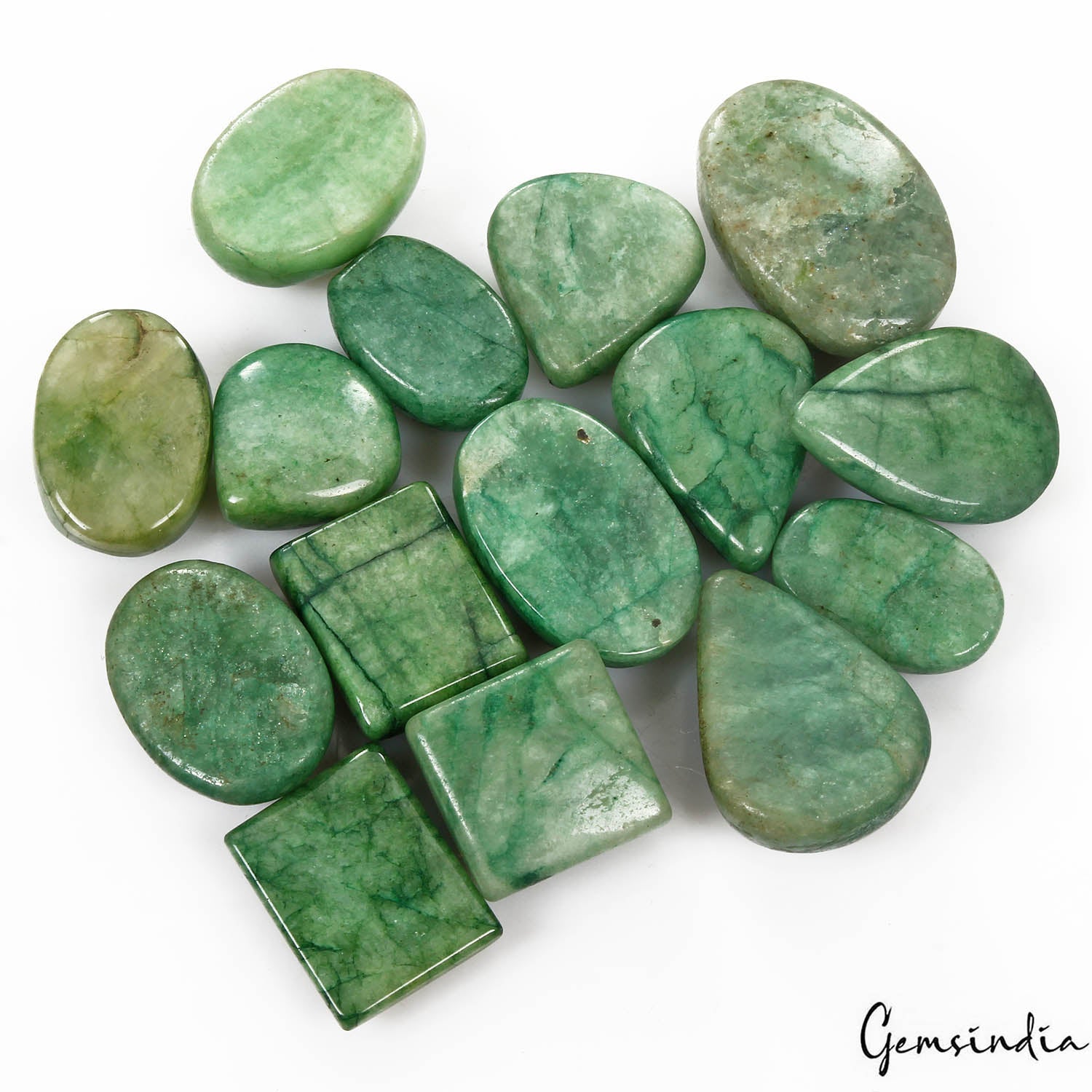 670 Cts/15 Pcs Natural Brazilian Green Emerald Mix Cab Loose Wholesale Gems Lot
