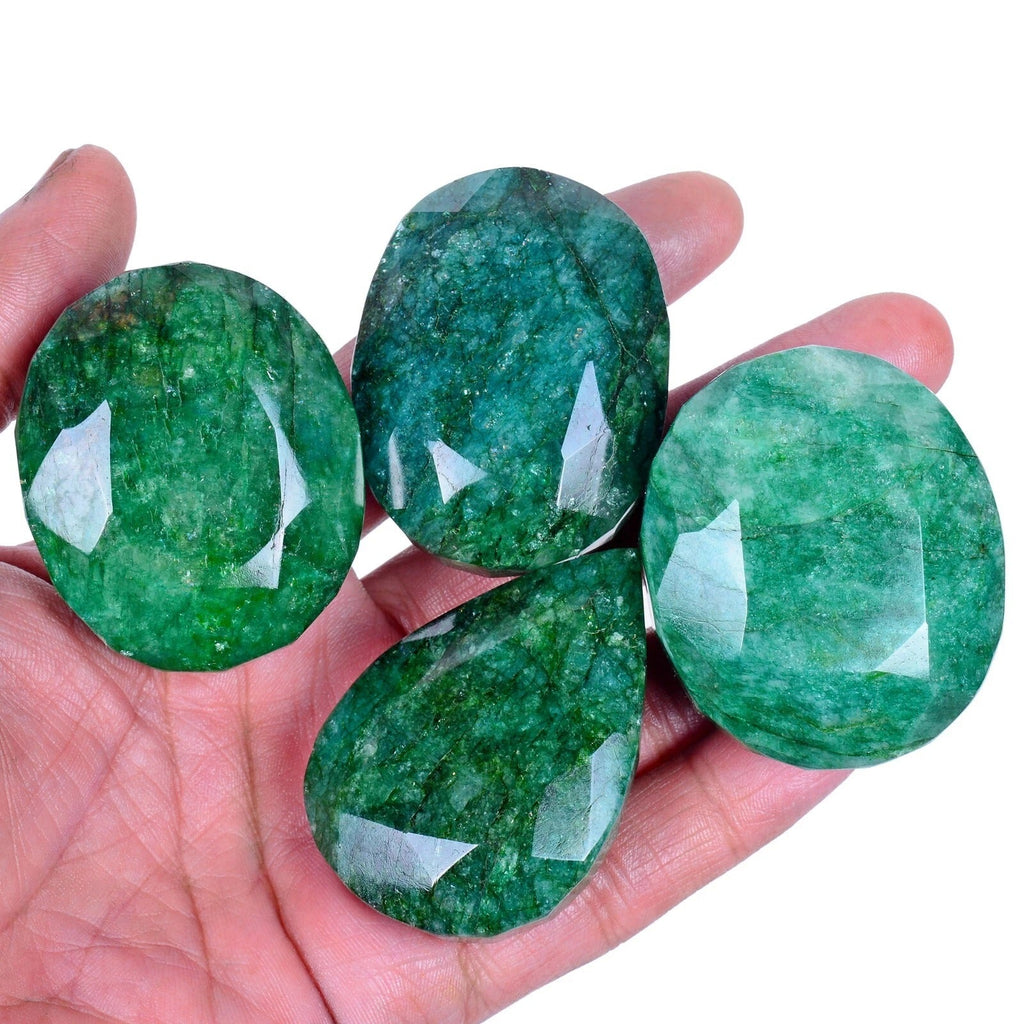 1680 Cts/4 Pcs Natural Brazilian Green Emerald Mix Cut Loose Wholesale Gems Lot