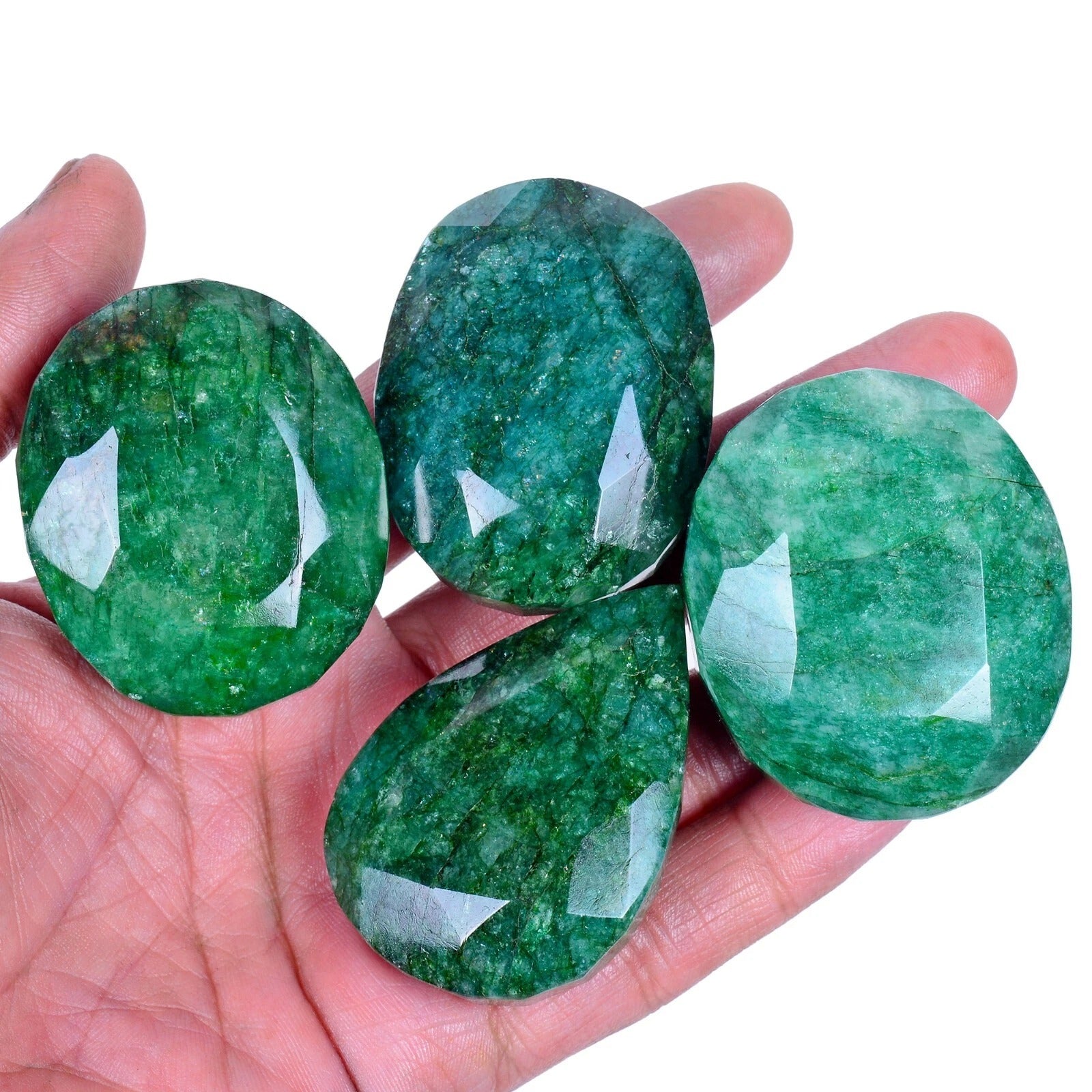 Emerald Lot, Loose Gemstone, Green — 4 Pieces, 50mm, 1680 Ct, Brazil