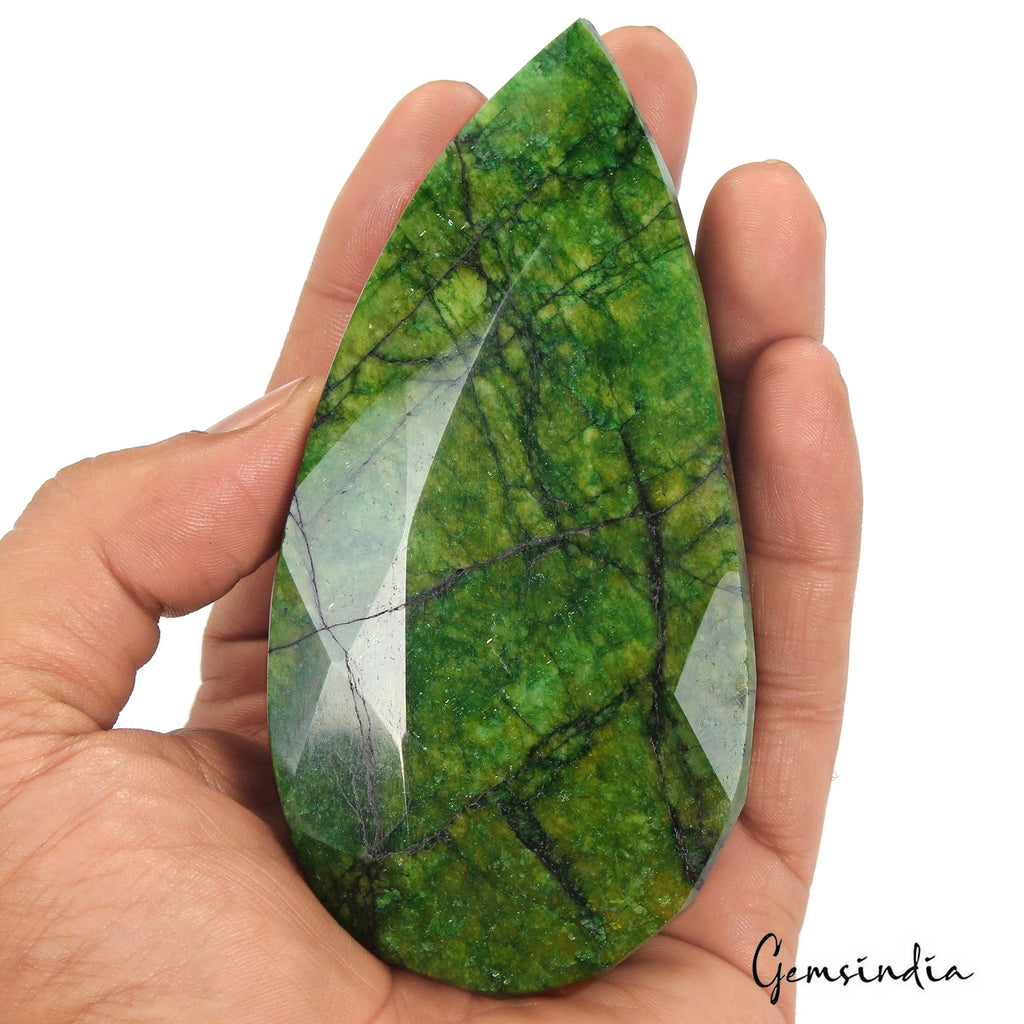 1500 Ct Natural Parrot Green Emerald Pear Faceted Huge Size Earth Mined Gemstone