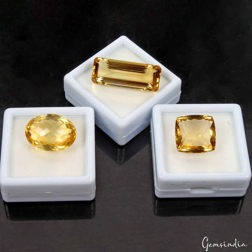 Certified 89.10Ct Natural Yellow Citrine Mix Cut Loose Unheated Gemstone, Brazil