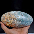 Rare 1.6 Kg Natural Dendrite Moss Agate Druzy Crystal Egg Shape Geode Specimen