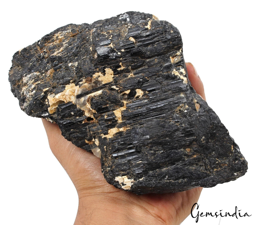 Tourmaline Rough Specimen, Black — 7.5 x 4.5 x 3.75 Inch, 2 Kg (10000 Ct)