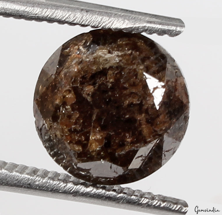 3.56 Ct Natural Salt and Pepper Brown Diamond – Rare Round Shape Loose Diamond